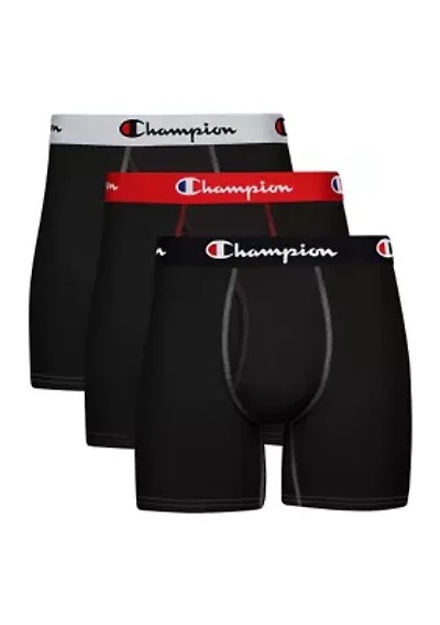 Stretch Support Pouch Solid Boxers - Set of 3