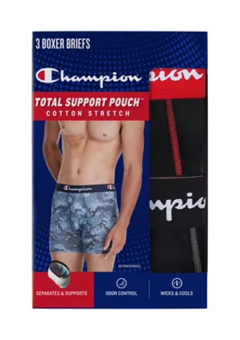 Stretch Support Pouch Solid Boxers - Set of 3