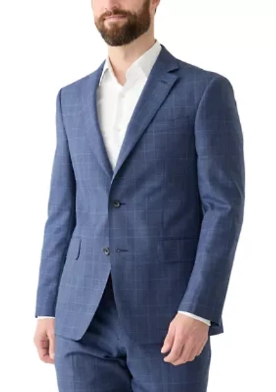 Men's Single Breasted Plaid Suit Jacket