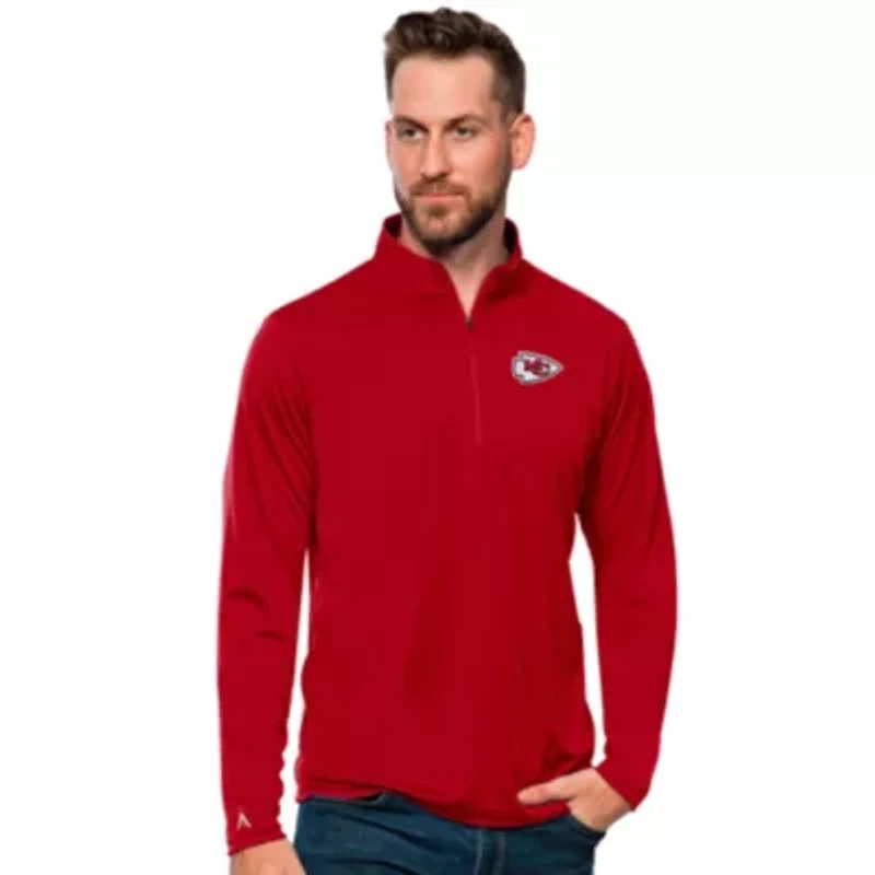 NFL Kansas City Chiefs Cheifs Men's Tribute 1/4 Zip Pullover