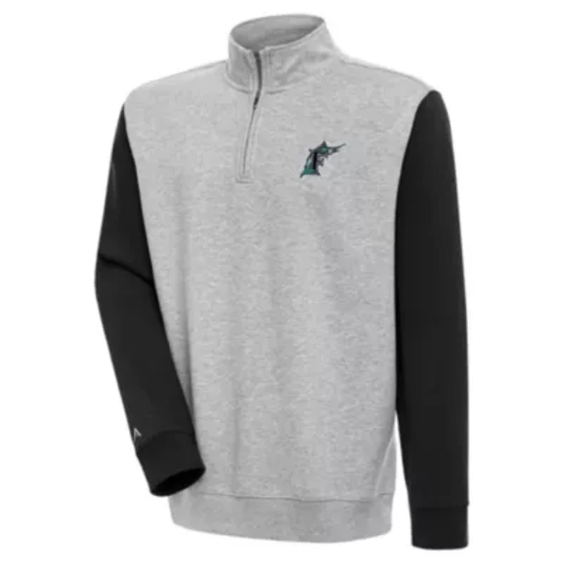 MLB Miami Marlins Men's Victory CB 1/4 Zip Mock Pullover