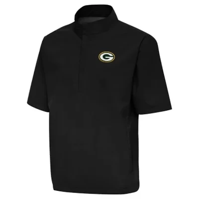 Antigua NFL Green Bay Packers Men's Brisk SS 1/4 Zip Pullover