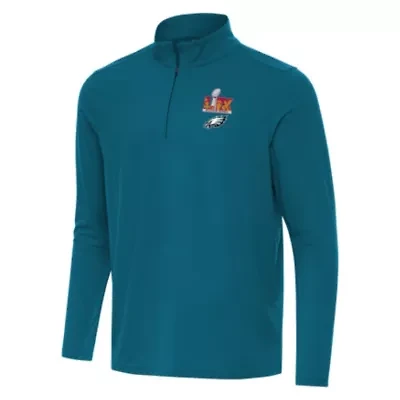 Antigua NFL Philadelphia Eagles SB LIX 2025 M's Intent 1/4 Zip Pullover