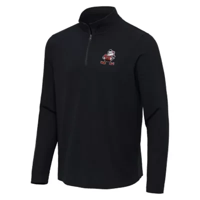 Antigua NFL Cleveland Browns ''Brownie Hands on Hip'' Classic Men's Sync 1/4 Zip Pullover