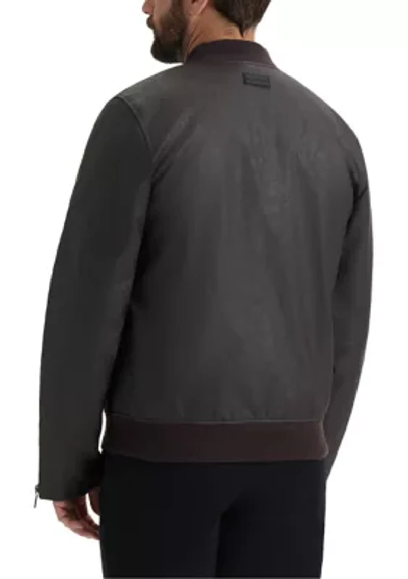 Men’s Dawson Textured Vegan Leather Jacket with Flannel Plaid Lining