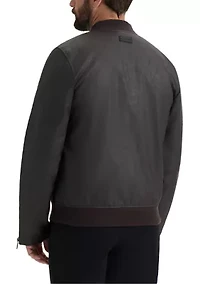 Men’s Dawson Textured Vegan Leather Jacket with Flannel Plaid Lining