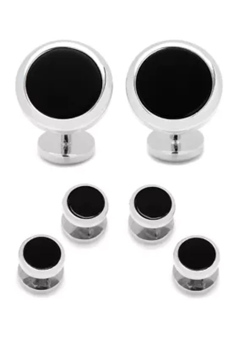 Double Sided Mother of Pearl Round Beveled Stud Set