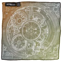 Antique Clock Gradient Pocket Square