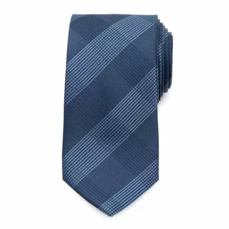 Best Dad Plaid Dark Blue Men's Tie