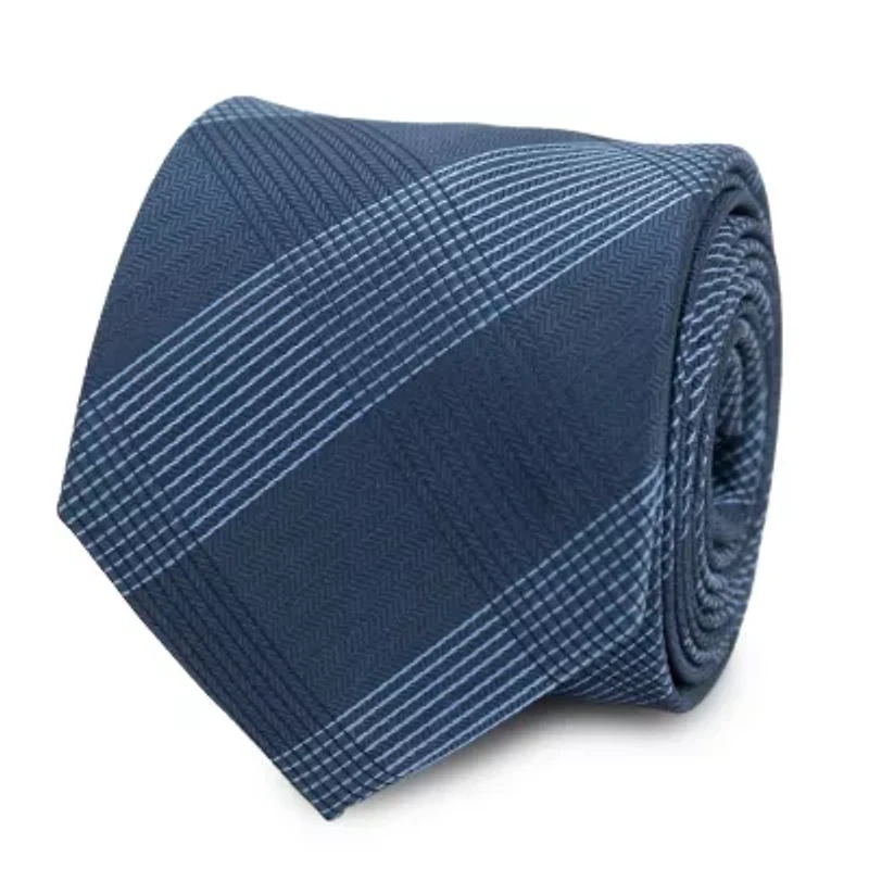 Best Dad Plaid Dark Blue Men's Tie