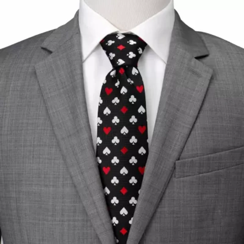 Card Suits Vegas Hidden Message Black Men's Tie