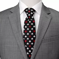 Card Suits Vegas Hidden Message Black Men's Tie