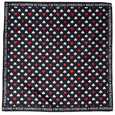 Satin Card Suits Vegas Black Scarf