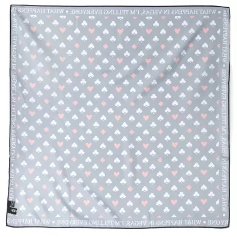 Satin Card Suits Vegas Black Scarf