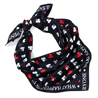Satin Card Suits Vegas Black Scarf