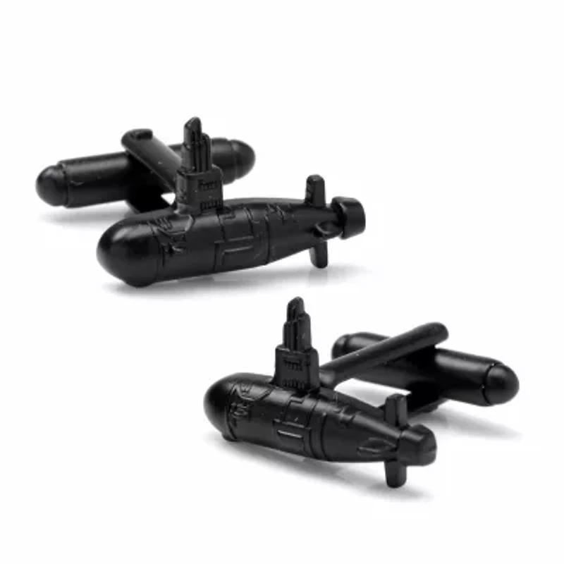 3D US Submarine Black Cufflinks