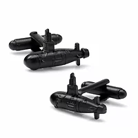3D US Submarine Black Cufflinks