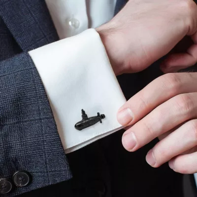 3D US Submarine Black Cufflinks