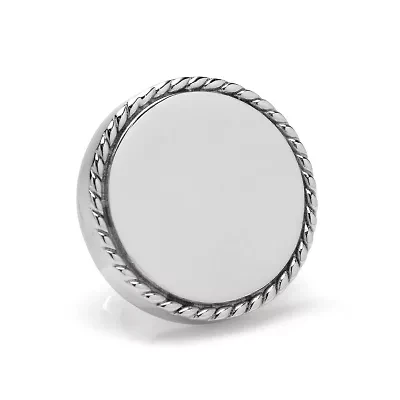 Stainless Steel Rope Border Round Engravable Lapel Pin