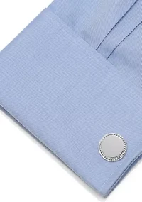 Stainless Steel Rope Border Round Engravable Cufflinks