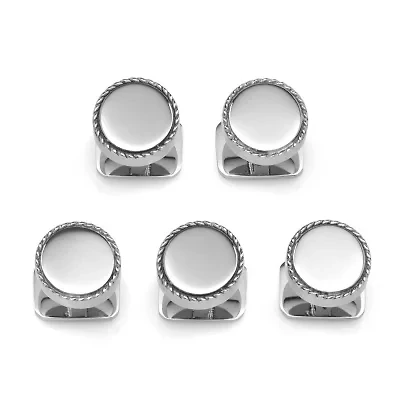 Stainless Steel Rope Border Round Engravable Studs