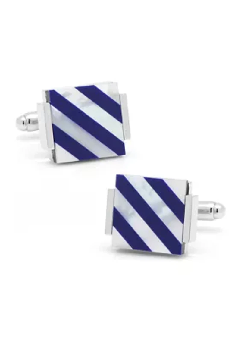 Floating Mother of Pearl Striped Cufflinks