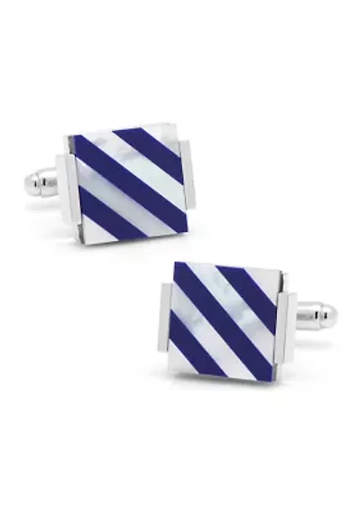 Floating Mother of Pearl Striped Cufflinks