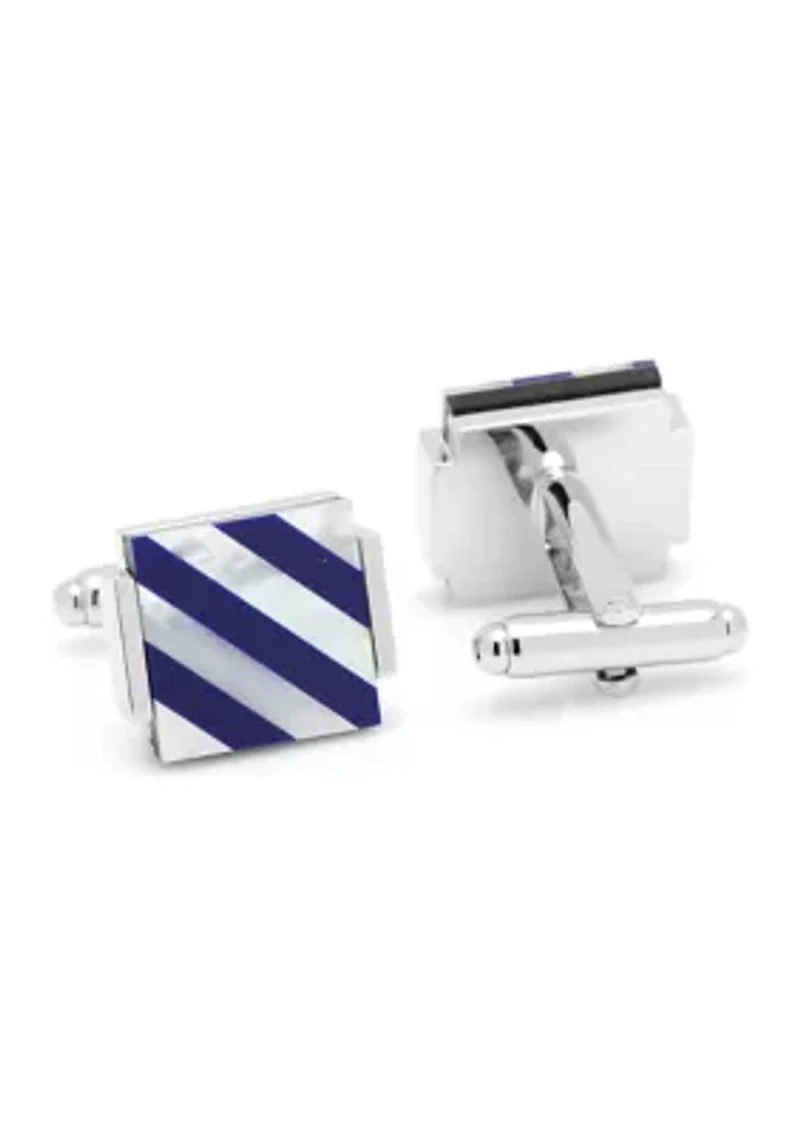 Floating Mother of Pearl Striped Cufflinks