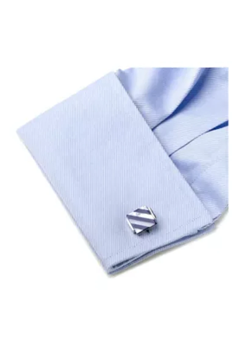 Floating Mother of Pearl Striped Cufflinks