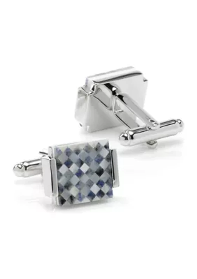 Floating Mother of Pearl Checkered Cufflinks