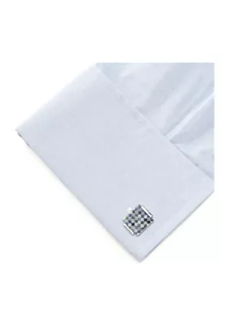 Floating Mother of Pearl Checkered Cufflinks