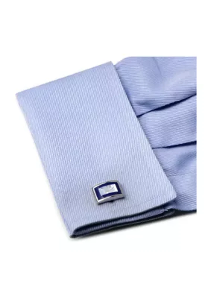 Mother of Pearl and Lapis Blue Key Cufflinks