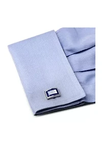 Mother of Pearl and Lapis Blue Key Cufflinks