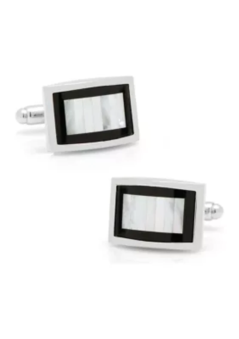 Onyx and Mother of Pearl Key Cufflinks