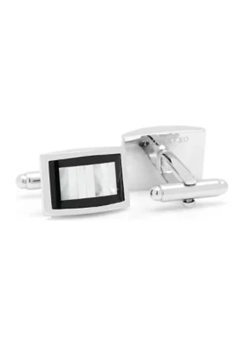 Onyx and Mother of Pearl Key Cufflinks