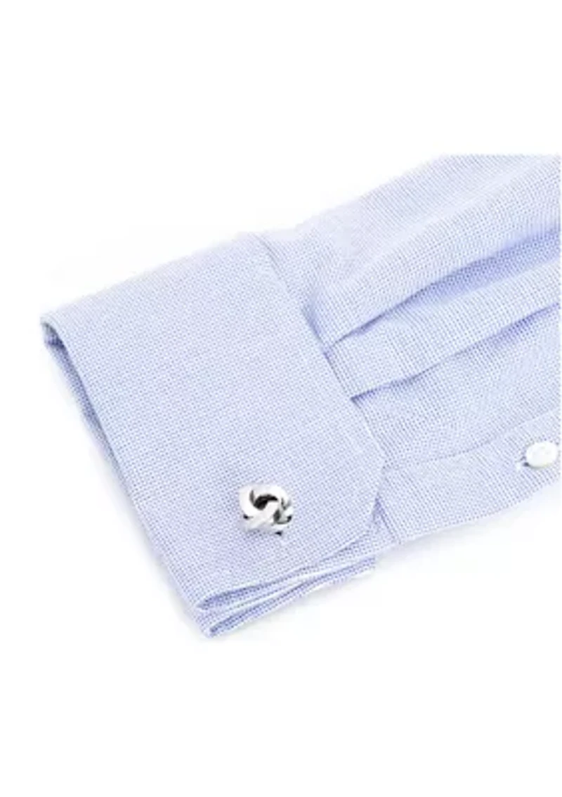 Double Sided Silver Knot Cufflinks
