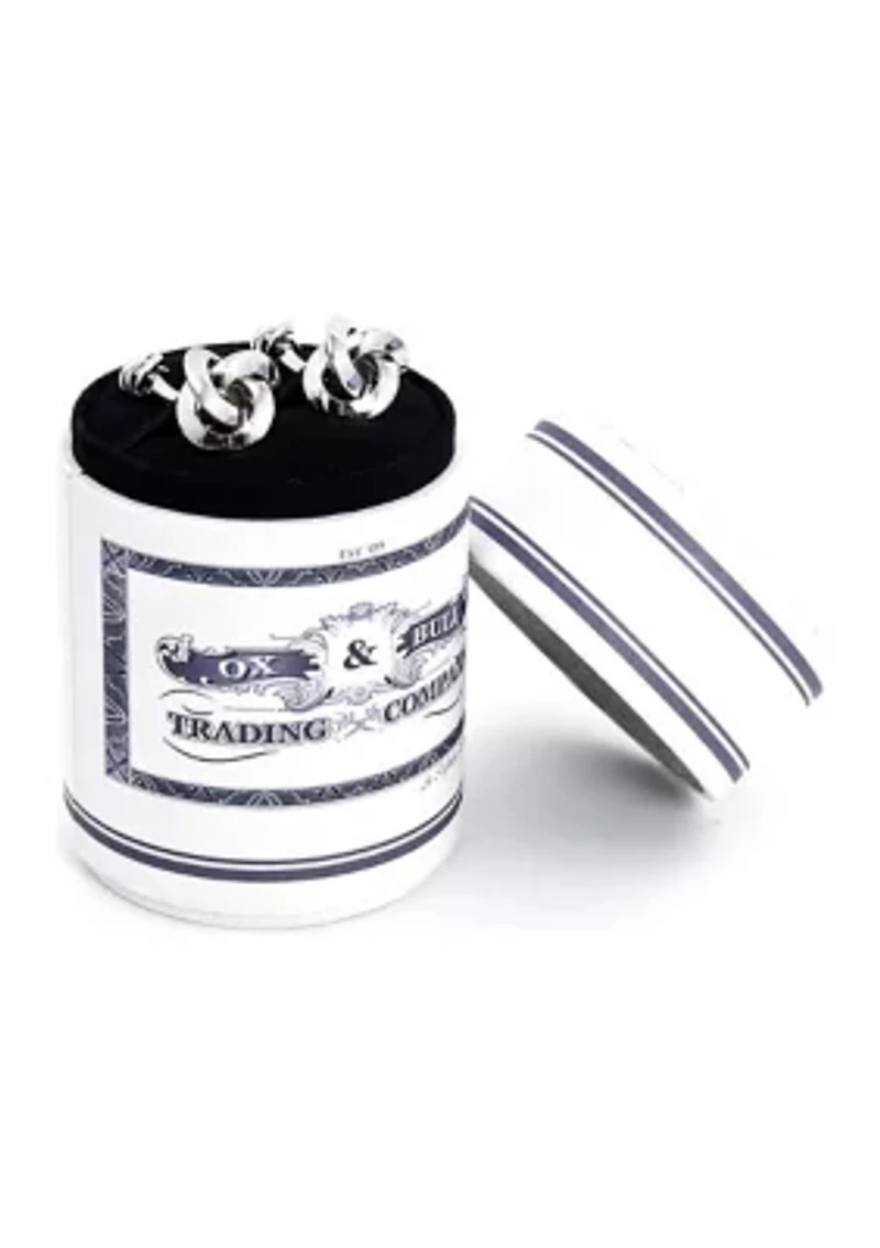Double Sided Silver Knot Cufflinks