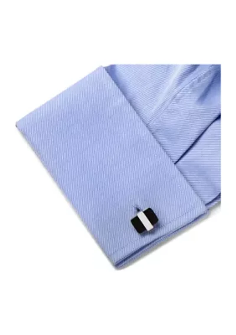 Silver Wrapped Onyx Cufflinks