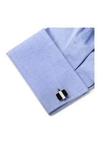 Silver Wrapped Onyx Cufflinks