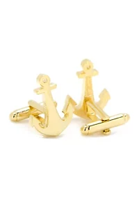 Gold Plated Anchor Cufflinks