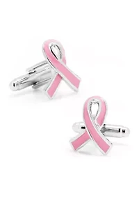 Pink Awareness Ribbon Cufflinks