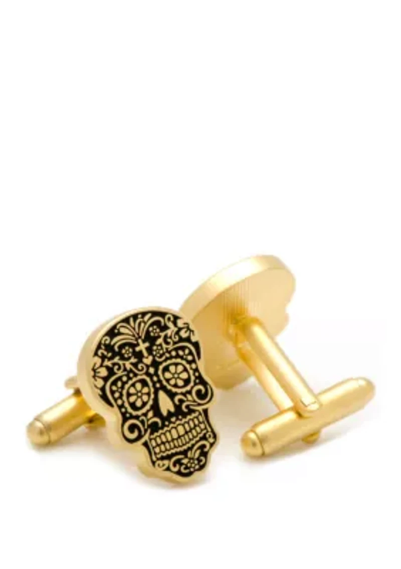 Gold Tone Day of the Dead Cufflinks