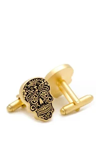 Gold Tone Day of the Dead Cufflinks