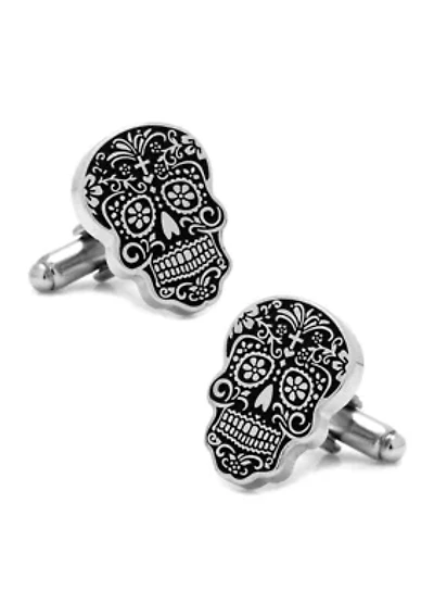 Silver Day of the Dead Cufflinks