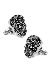 Silver Day of the Dead Cufflinks