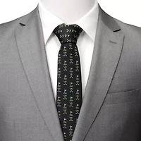 Golf Course Black Silk Tie