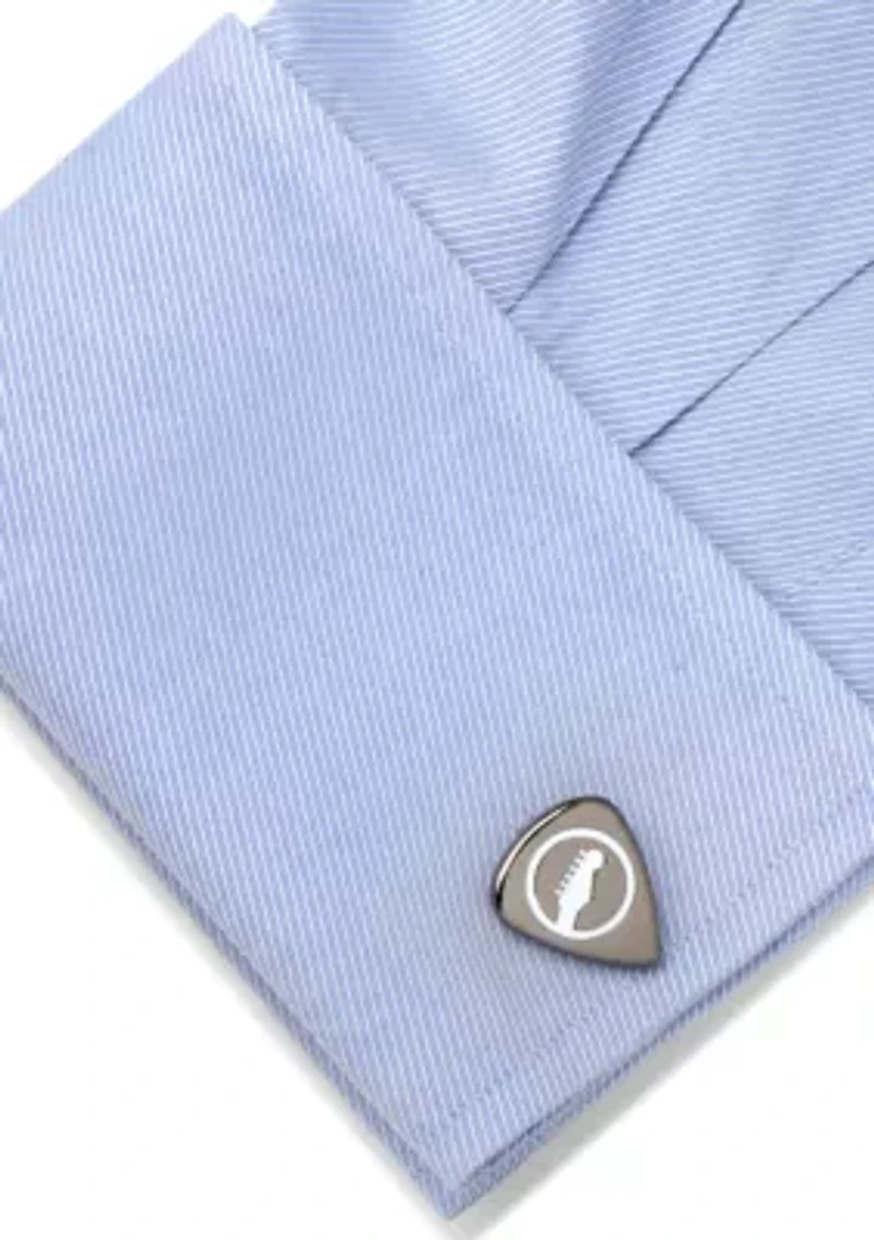 Black Guitar Pick Cufflinks