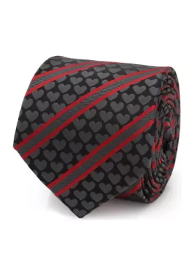 Black Heart Striped Tie