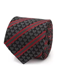 Black Heart Striped Tie