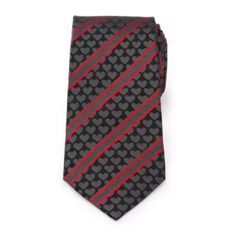 Black Heart Striped Tie